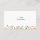 水彩花卉蜜蜂蜂场 名刺 (裏面)