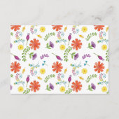 水彩花卉西班牙狂欢婚礼欢迎会 エンクロージャーカード (裏面)