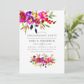 水彩花卉订婚派对邀请函 招待状 (スタンド正面)