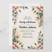 水彩花卉设计师婚礼请柬 招待状 (正面)