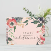 水彩花卉请你当伴娘姓名 招待状 (スタンド正面)