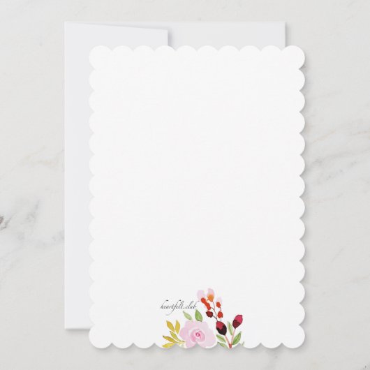 水彩花卉请柬 招待状 (裏面)