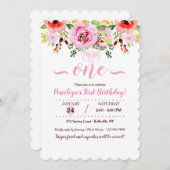 水彩花卉请柬 招待状 (正面/裏面)