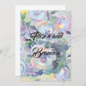 水彩花卉请柬 招待状 (正面/裏面)