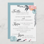 水彩花卉请柬 招待状 (正面/裏面)