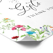 水彩花卉賀卡與禮物海報 ポスター (角)