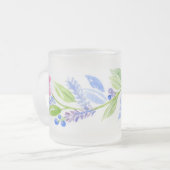 水彩花卉软彩色 フロストグラスマグカップ (正面左)