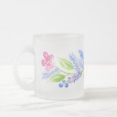 水彩花卉软彩色 フロストグラスマグカップ (左)