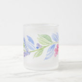 水彩花卉软彩色 フロストグラスマグカップ (中央)