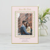 水彩花卉边框照片保存日期 セーブザデート (スタンド正面)