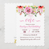 水彩花卉邀请函 招待状 (正面/裏面)