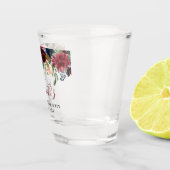 水彩花卉酒红蓝单身派对 ショットグラス (右)