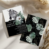 水彩花卉野生ゼブラ 30歳の誕生日 招待状
