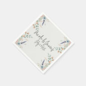 水彩花卉野花春季婚礼 スタンダードカクテルナプキン (角)