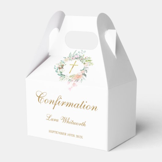 水彩花卉金色脚本确认信 フェイバーボックス (正面サイド)