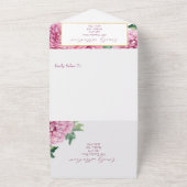 水彩花卉金色菊花粉色 オールインワン招待状 (外側)