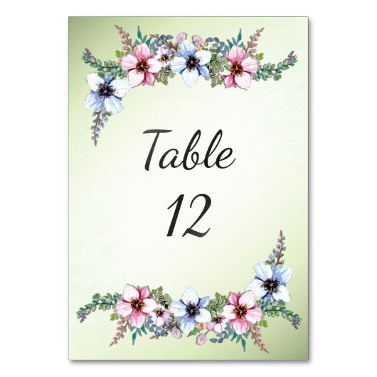水彩花卉闪耀桌号 テーブルナンバー (正面)