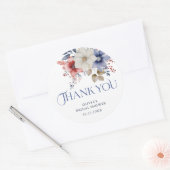 水彩花卉风格感谢贴纸 ラウンドシール (封筒)