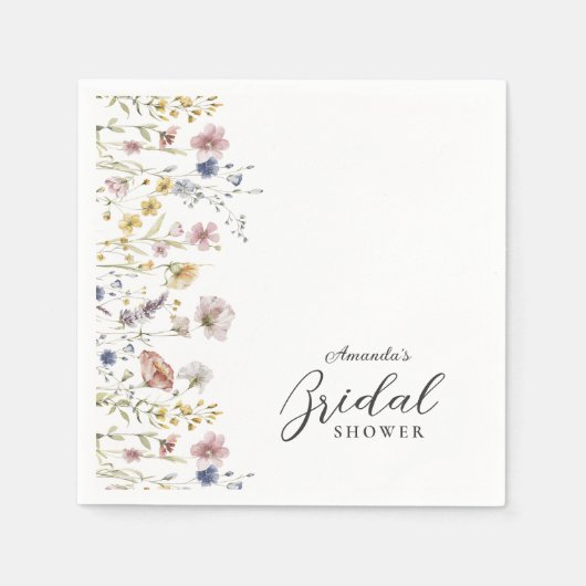 水彩花卉风格的婚前小聚餐布 スタンダードカクテルナプキン (正面)
