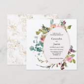 水彩花卉飞溅 招待状 (正面/裏面)