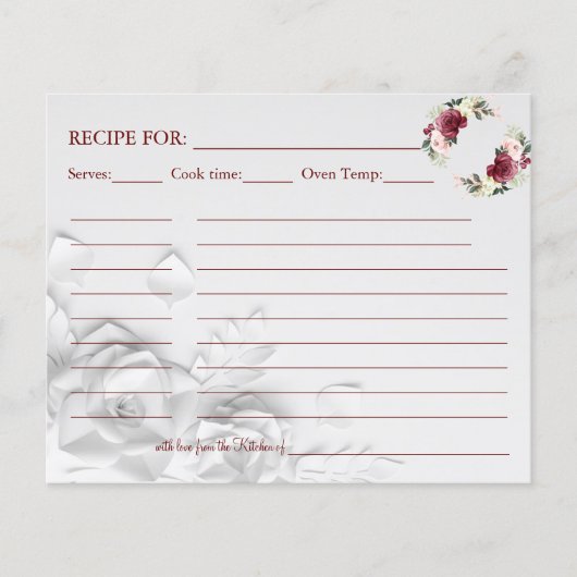 水彩花卉食譜卡 チラシ (正面)