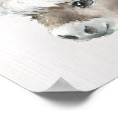 水彩花卉驴子农家风格艺术 ポスター (角)