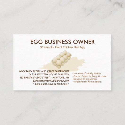 水彩花卉鸡母蛋农场 名刺 (裏面)