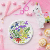 水彩花卉05定制纸盘 7" ペーパープレート (パーティー)