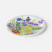 水彩花卉05定制纸盘 7" ペーパープレート (アングル)