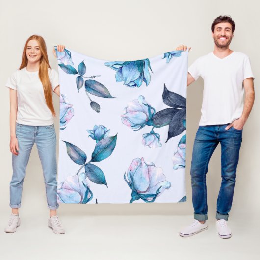 水彩花卉10 フリースブランケット (インサイチュ)