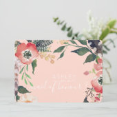 水彩花卉 あなたは私の花嫁の仲間になってくれる？ 名前 招待状 (スタンド正面)