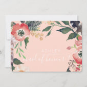 水彩花卉 あなたは私の花嫁の仲間になってくれる？ 名前 招待状 (正面)