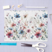 水彩花卉 アルコールインク 花卉 薄葉紙 (クラフト)