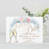 水彩花卉・ドット ワイングラス Save The Date セーブザデート (スタンド正面)