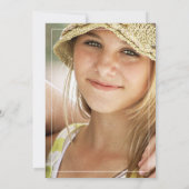 水彩花卉、写真 卒業パーティー 招待状 (裏面)