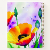 水彩花卉 加州罂粟 感恩 ノートブック (裏面)