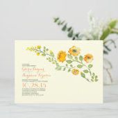 水彩花卉 - 可愛的婚禮請柬花束 招待状 (スタンド正面)