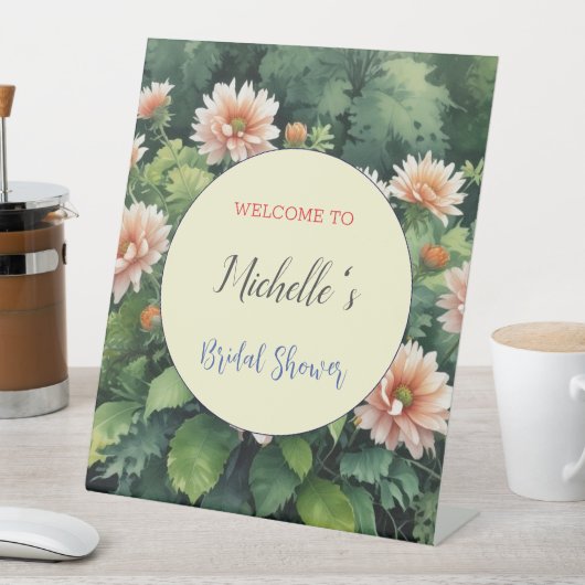 水彩花卉 可爱 婚前派对 台座サイン (インサイチュ)