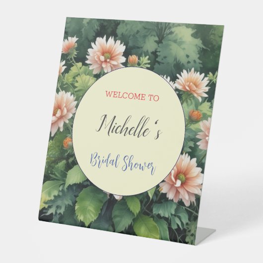 水彩花卉 可爱 婚前派对 台座サイン (正面)