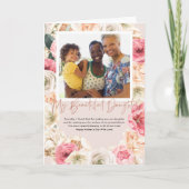 水彩花卉|女儿母亲节照片卡 カード (正面)