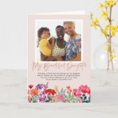 水彩花卉 | 女儿 母亲节 照片 カード (黄色い花)