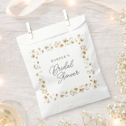 水彩花卉 婚前小聚会 フェイバーバッグ (クリップ留めされた状態)