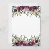 水彩花卉 婚前小聚 字体设计 招待状 (裏面)