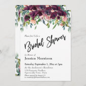 水彩花卉 婚前小聚 字体设计 招待状 (正面/裏面)