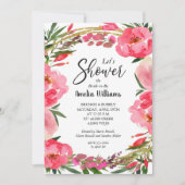 水彩花卉 婚前小聚 招待状 (正面)