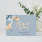 水彩花卉-尘土蓝 サンキューカード (スタンド正面)