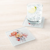 水彩花卉："我厨房" 杯垫 ガラスコースター (アングル)