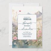 水彩花卉 春季 山脈 婚前小聚 招待状 (正面)
