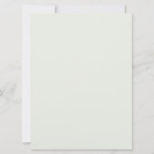 水彩花卉 柔和绿色菜单 招待状 (裏面)