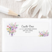 水彩花卉 | 植物学発送先住所ラベル ラベル (インサイチュ)